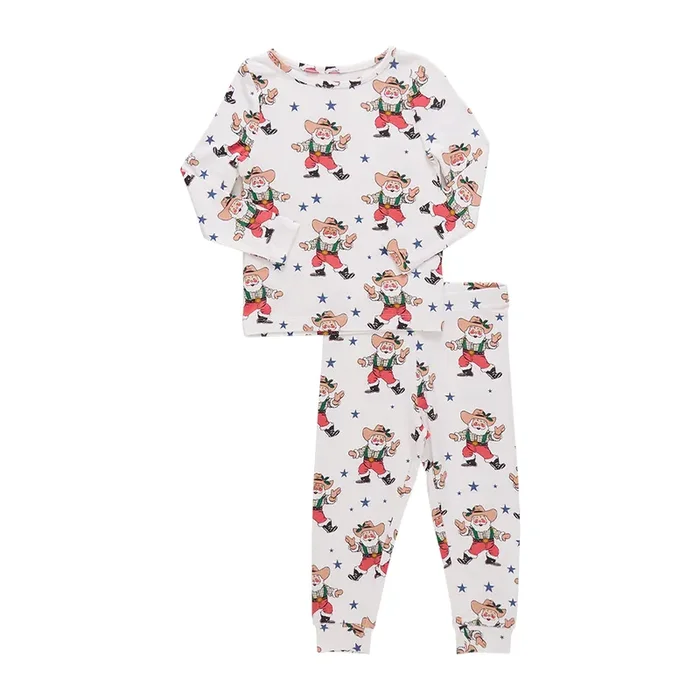 Bamboo Pajama Set Western Santa
