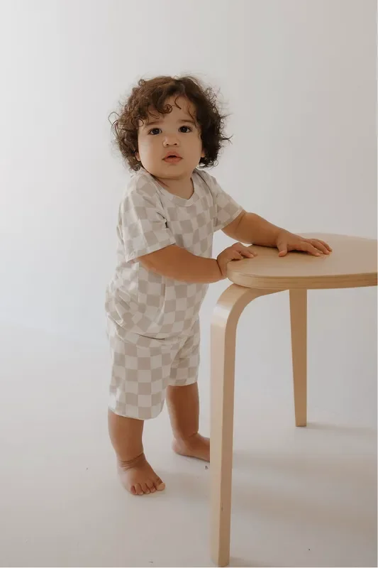 Bamboo Short Set | Checkerboard