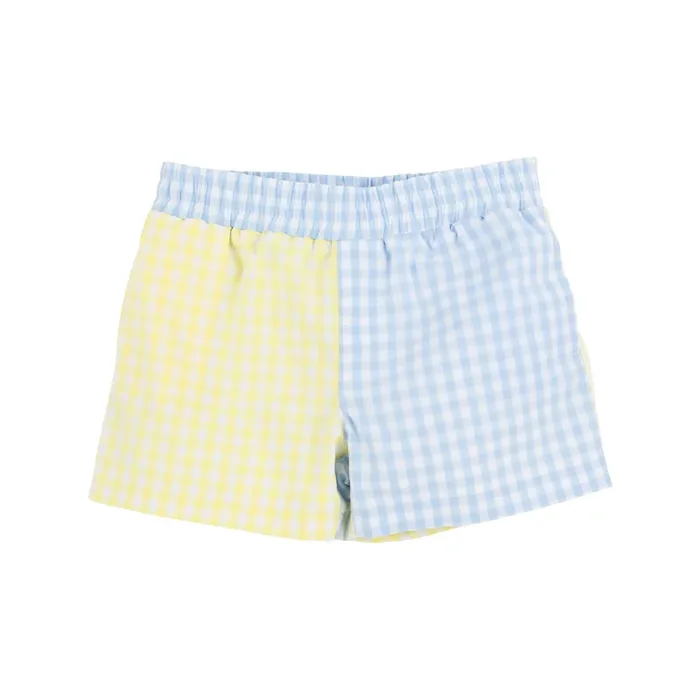 Beaufort Bonnet – Sheffield Shorts – gingham color block – boys