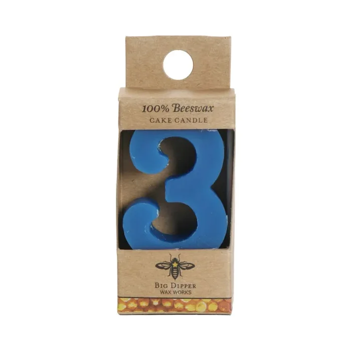 Beeswax Birthday Number Cake Candle – #3