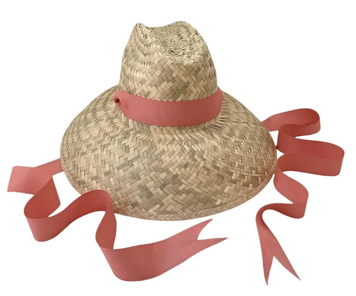 Begonia Sun Hat – Long Coral Grosgrain Ribbon