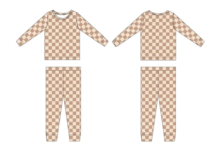Beige Checker- Set