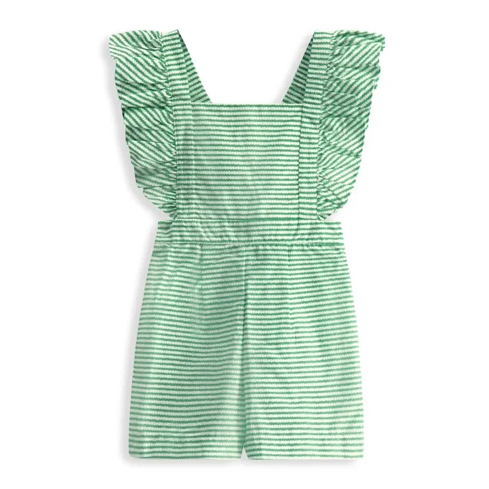 Bella Bliss Blanche Romper in Green Bubble Stripe –