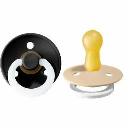 BIBS USA- GLOW in the Dark Pacifier 2 Pack – Black Night/Vanilla