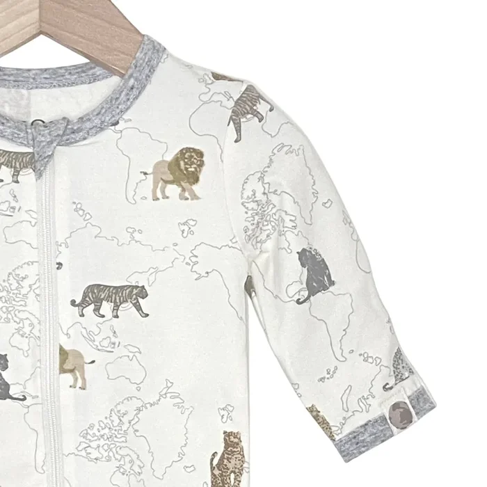 Big Cats Printed Footie In Sustainable Fabric – New For Spring 2025