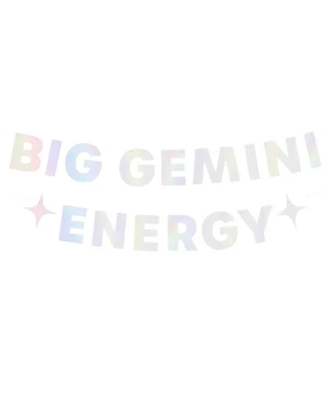 Big Gemini Energy Banner – Iridescent Foil Banner