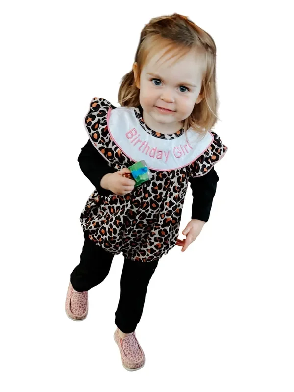 Birthday Girl Leopard Romper