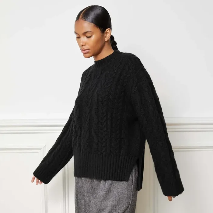 Black Cable Knit Jumper