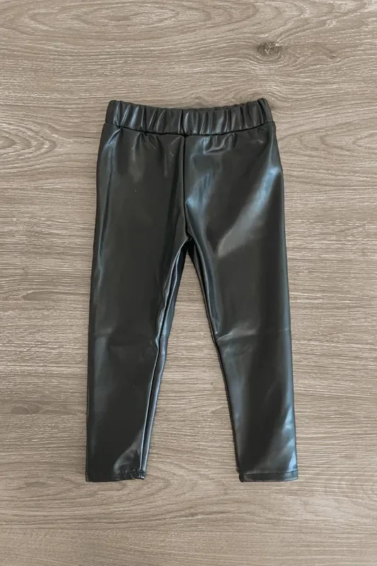 Black Faux Leather Pants