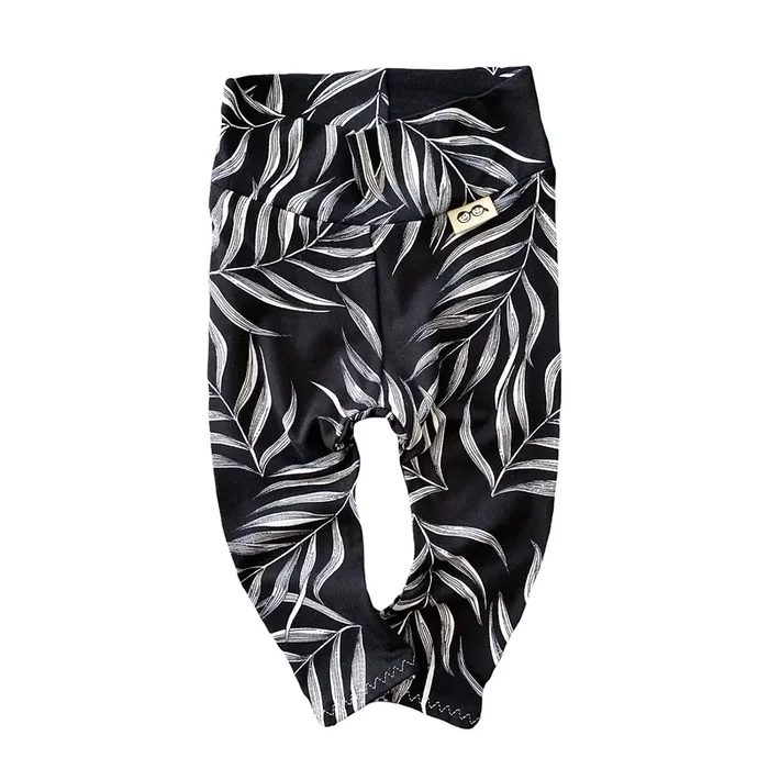 Black Pampas Leaves Leggings