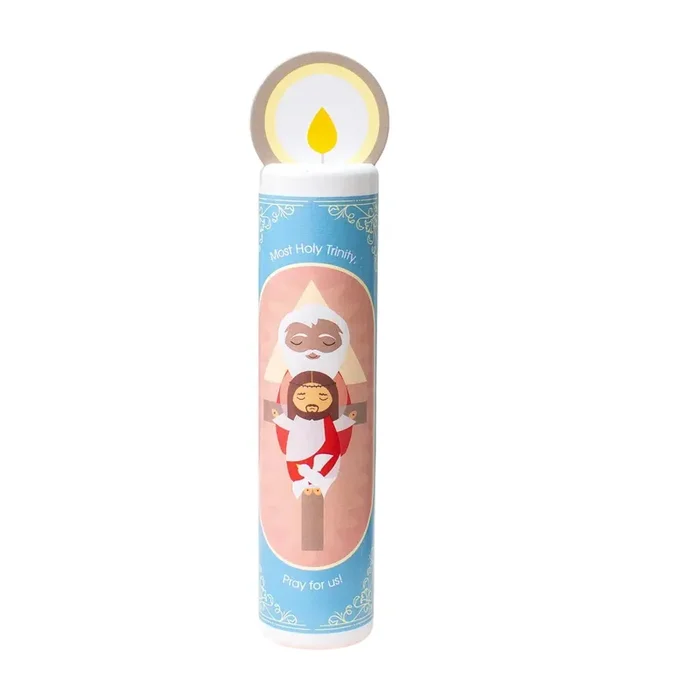Blessed Trinity (glory Be) Wooden Prayer Candle