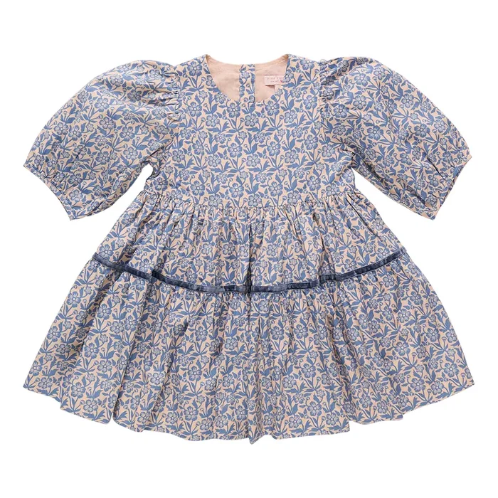 Blue Climbing Floral Mirabelle Dress