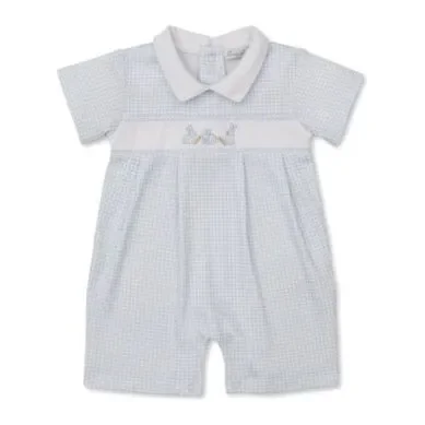 Blue Gingham Check w/Bunny Appl.