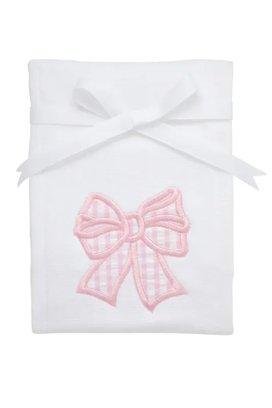 Bow Applique Burp Cloth