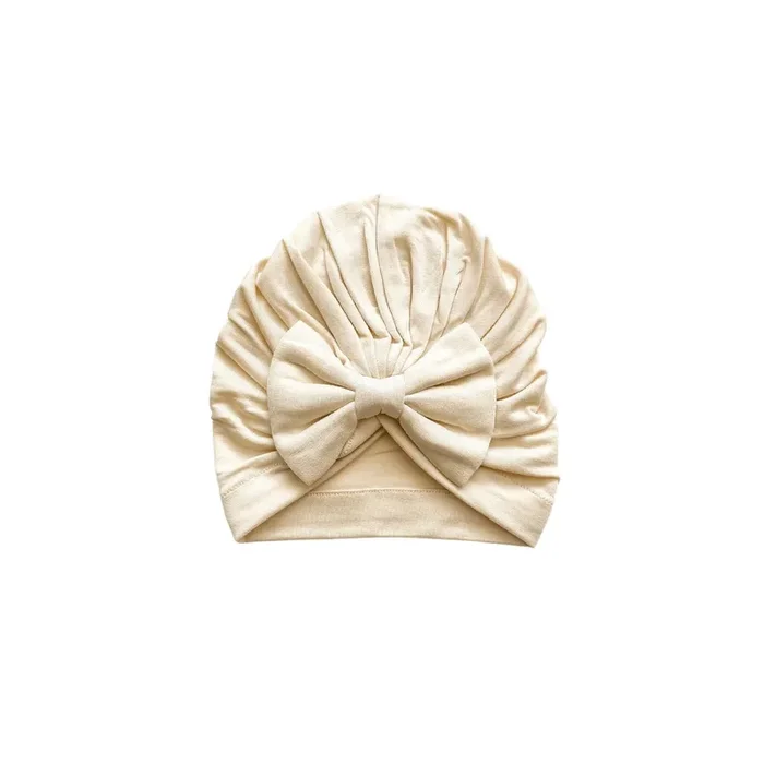 Bow Turban Hat – Cream
