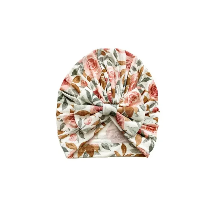 Bow Turban Hat – Dusty Pink Floral