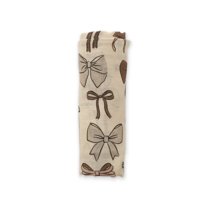 Bows Muslin Swaddle Blanket