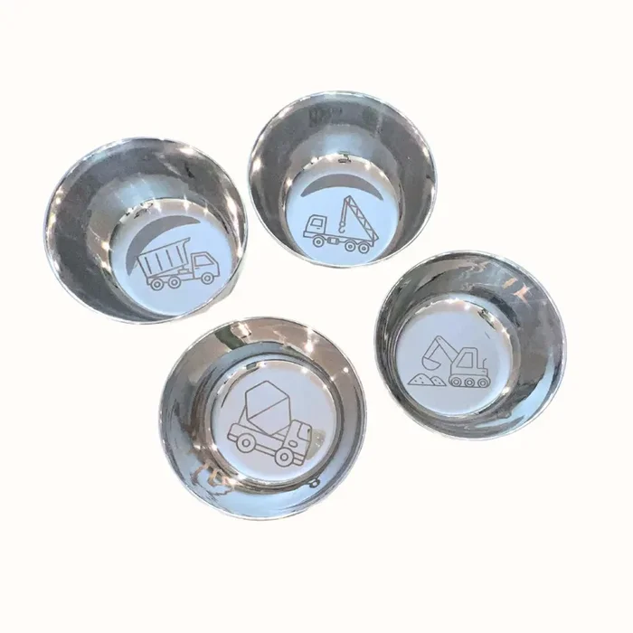 Busy Benny Truck Surprise Design Stainless Steel Kids’ Bowls Set of Four