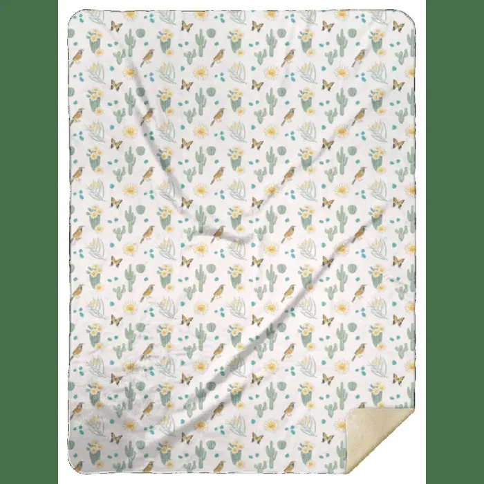 Cactus Blossom Plush Throw Blanket 60×80