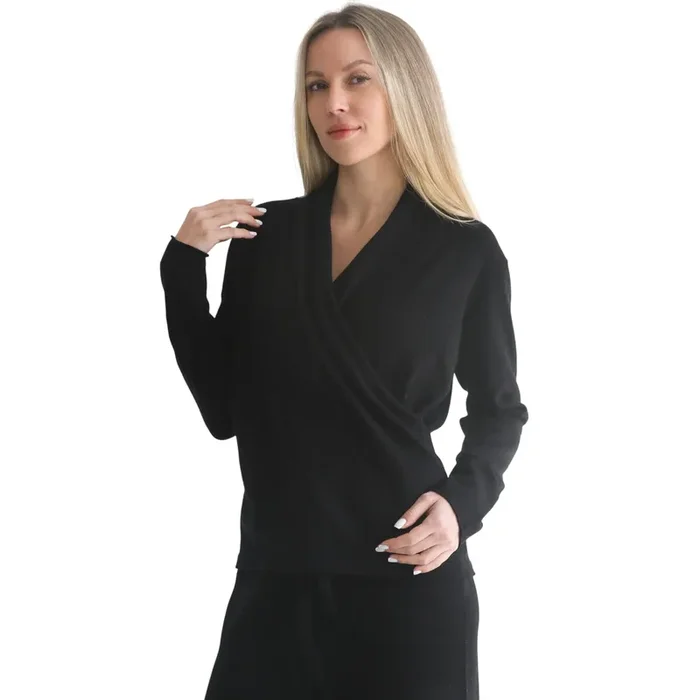 Cashmere Wrap Sweater (noir)