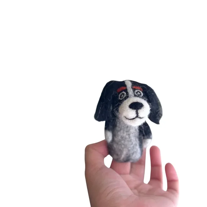 Cavalier King Charles Spaniel Finger Puppet – Black