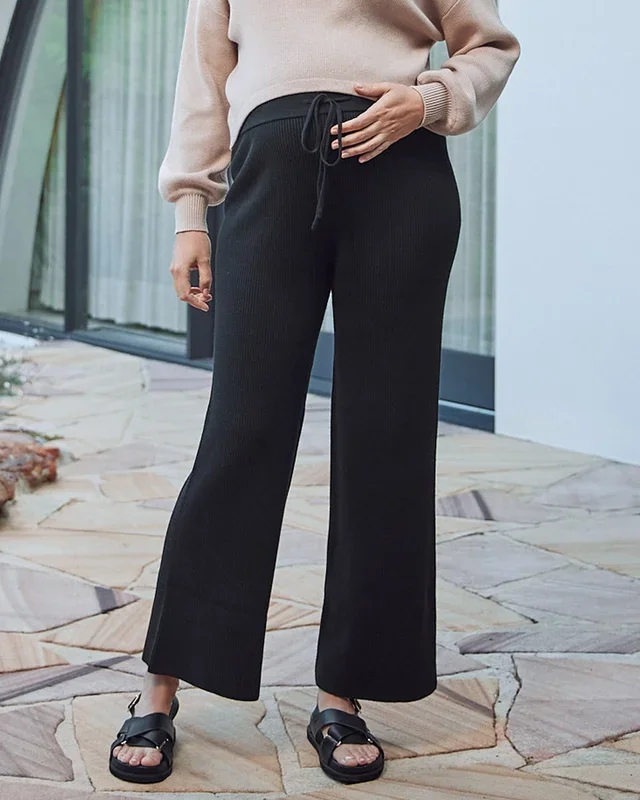 Cecil Maternity Knit Pants in Black
