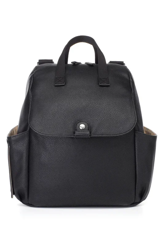 Changing backpack made of vegan faux leather, black