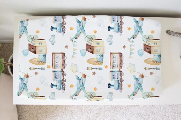 Changing Pad Cover – Airplane & Train