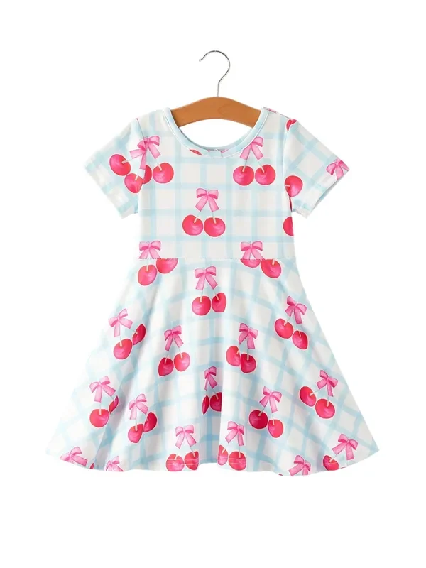 Cherry Plaid Girls’ Dress