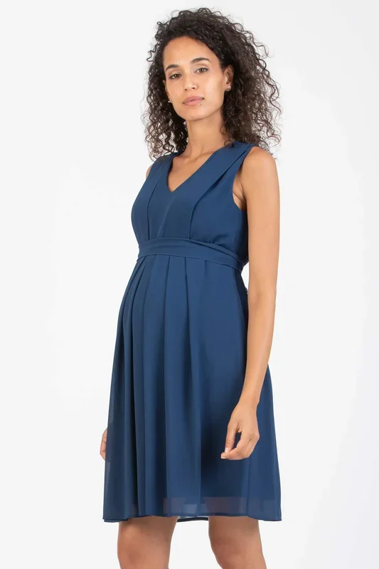 Chiffon Umstands- und Stillkleid blau