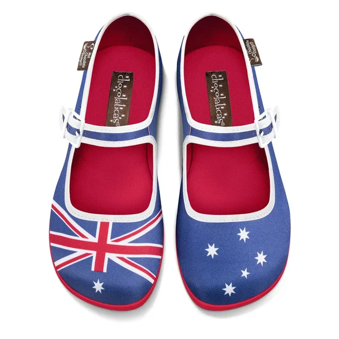 Chocolaticas® Australian Flag Women’s Mary Jane Flat