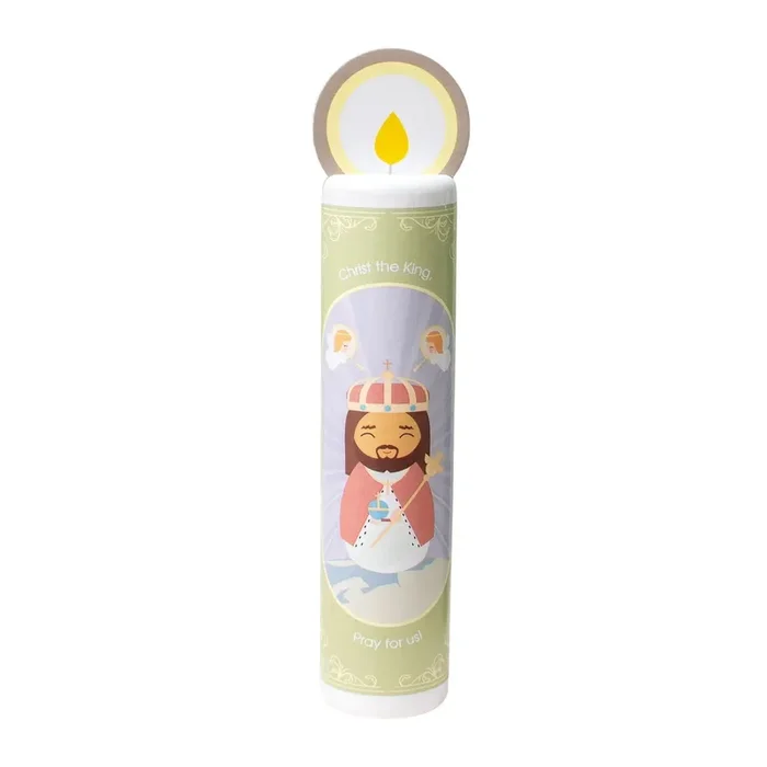 Christ The King (apostles’ Creed) Wooden Prayer Candle