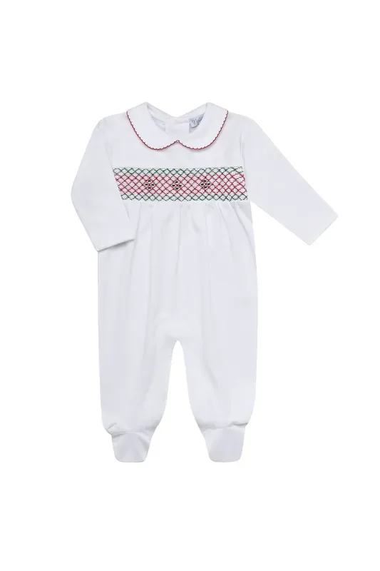 Christmas Smocked Footie
