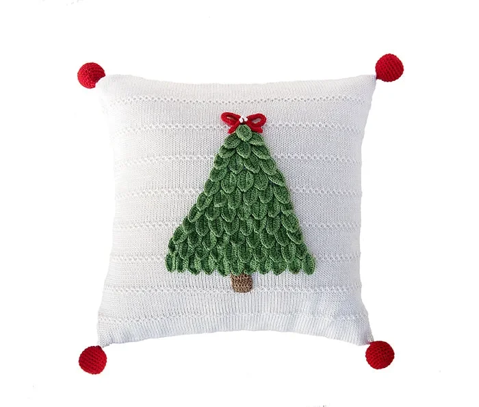 Christmas Tree 12 ” Pillow, Ecru