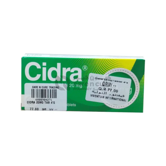 Cidra 20Mg Tab 4 Pieces (Original Prescription Is Mandatory Upon Delivery)