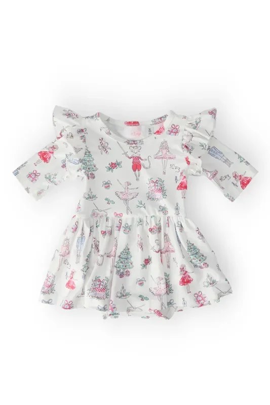Clara’s Christmas Twirl Flutter Bodysuit