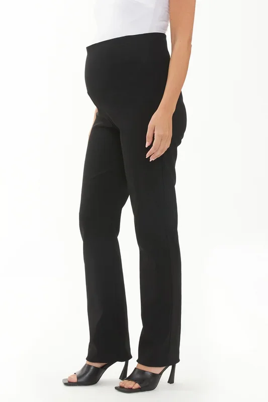 Classic Straight Leg Maternity Trousers, Black