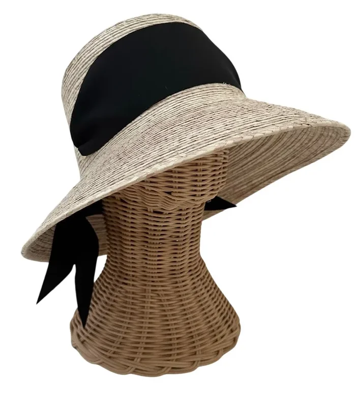 Clematis Bucket Hat – Black Wide & Short Grosgrain Ribbon