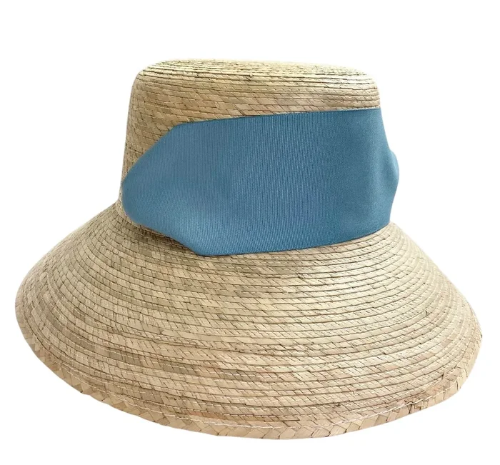 Clematis Bucket Hat – French Blue Wide & Short Grosgrain Ribbon