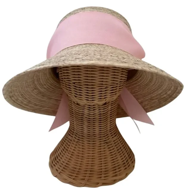 Clematis Bucket Hat – Wide & Short Light Pink Grosgrain Ribbon