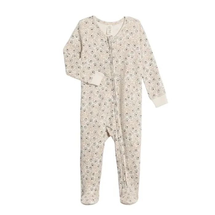 Colored Organics Peyton Zipper Sleeper – Aspen Collection – Pamela Floral / Mist + Navy