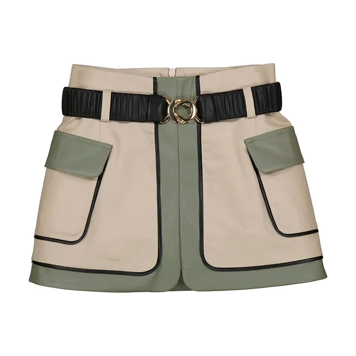 Combined twill skirt
