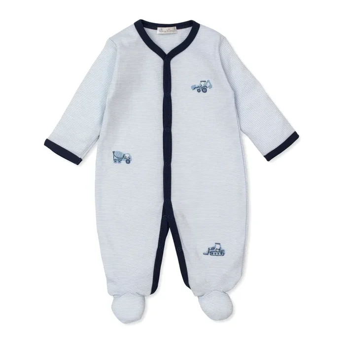 Construction Print Stripes Footie