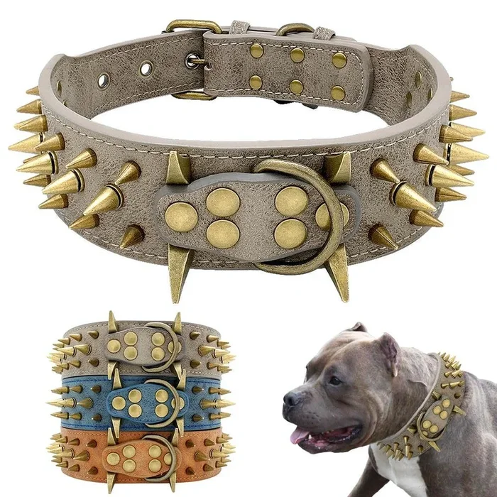 Cool Spikes Studded Dogs Collar for German Shepherd Mastiff Rottweiler Bulldog