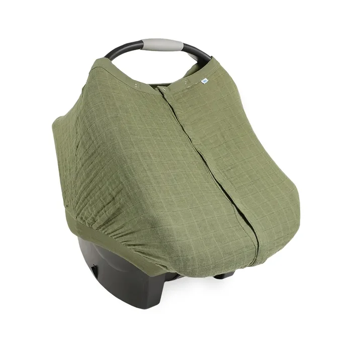 Cotton Muslin Car Seat Canopy – Fern