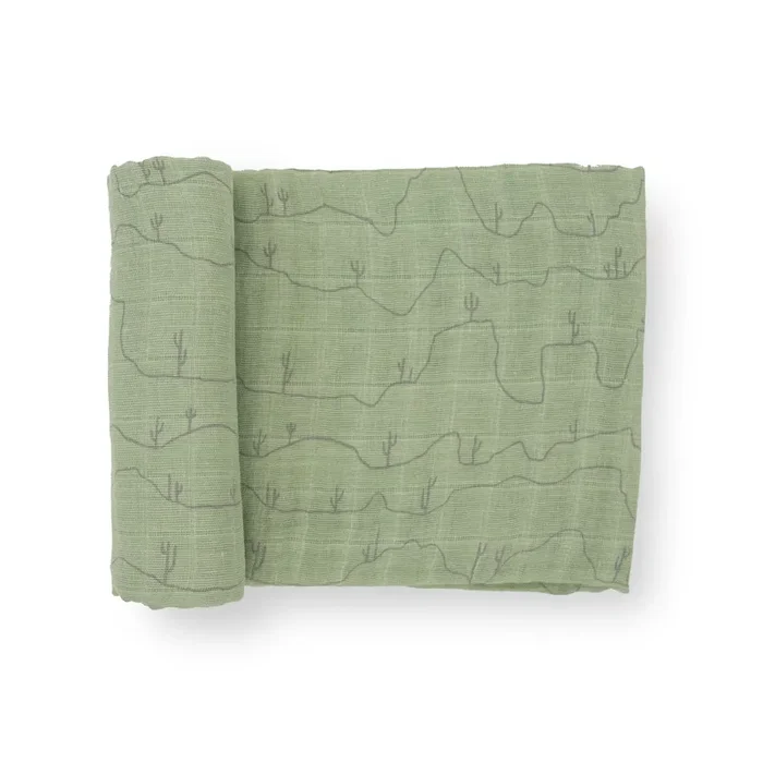 Cotton Muslin Swaddle Blanket – Cactus Lines