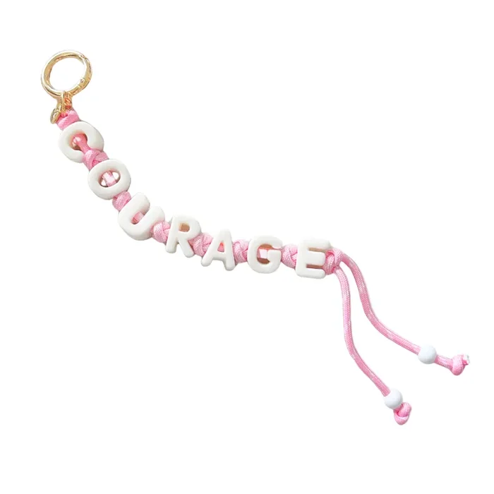 Courage ♡ Bag Charm For Breast Cancer Awareness