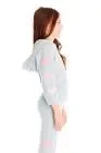 Cropped Shirred Snowflake Hoodie