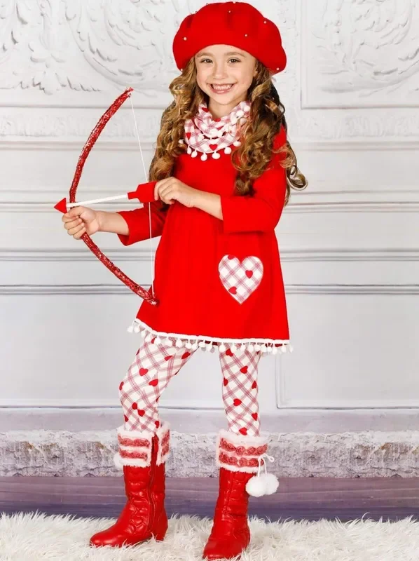 Cupid’s Helper Tunic, Scarf and Legging Set