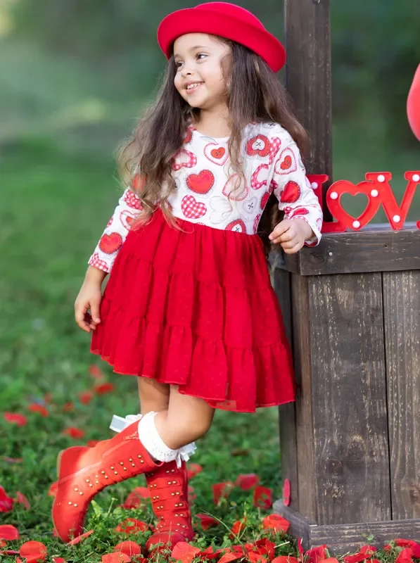 Cute As A Button Swiss Tulle Ruffle Dress